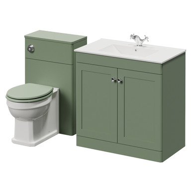 Danbury 2 Door Vanity Unit and Toilet Suite with Angel Basin