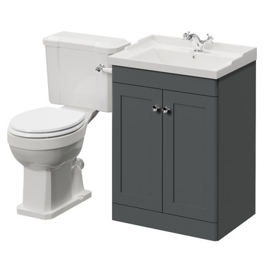 Danbury 2 Door Vanity Unit and Windsor Toilet Suite
