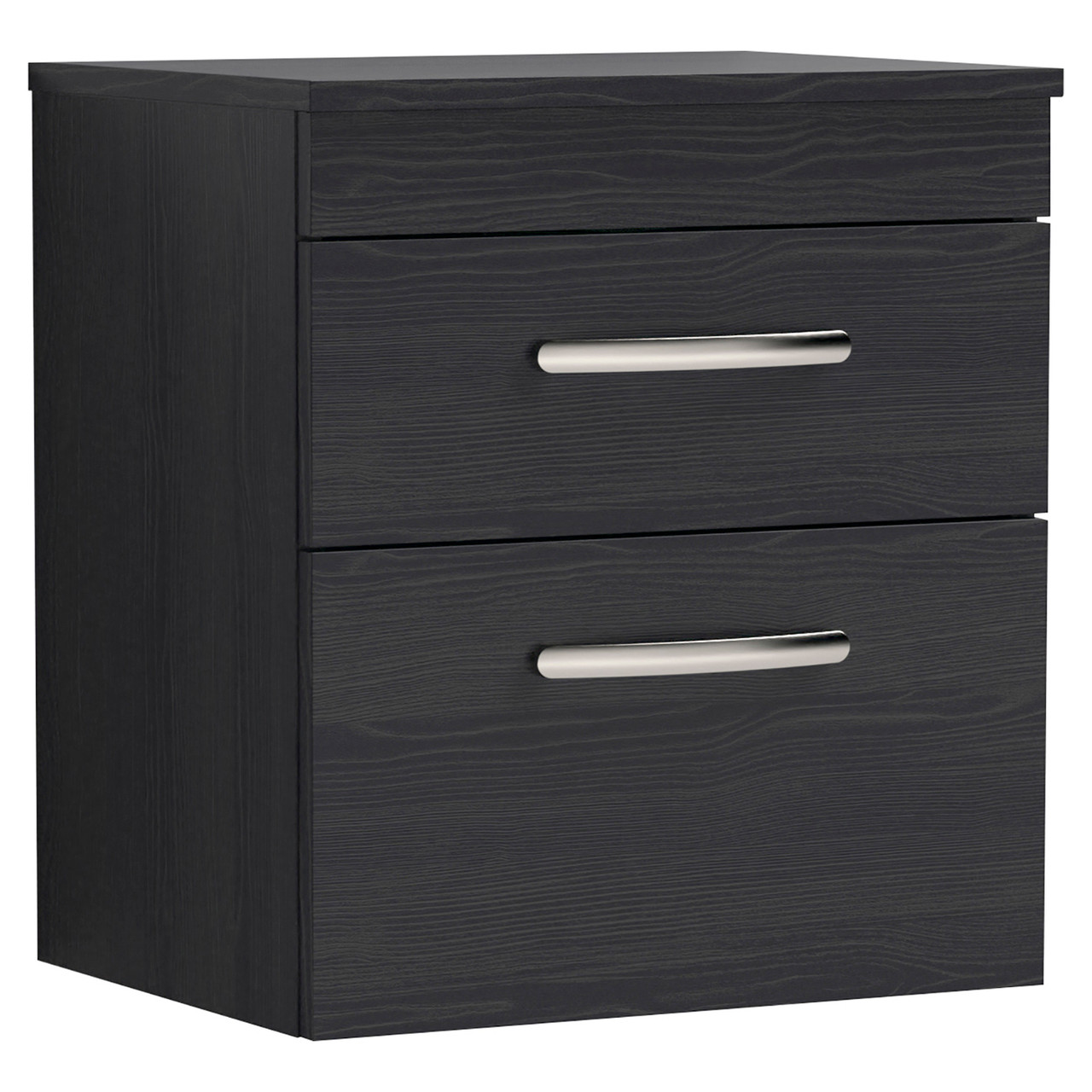 Nuie Athena Woodgrain Wall Hung 2 Drawer Vanity Unit with Worktop