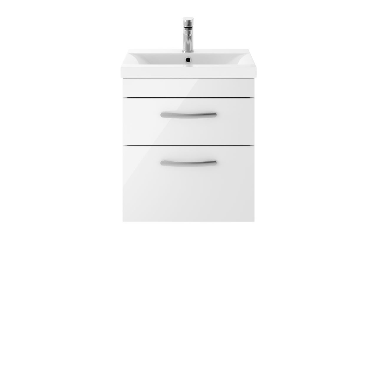 Nuie Athena Wall Hung 2 Drawer Vanity Unit and Thin Edge Ceramic Basin