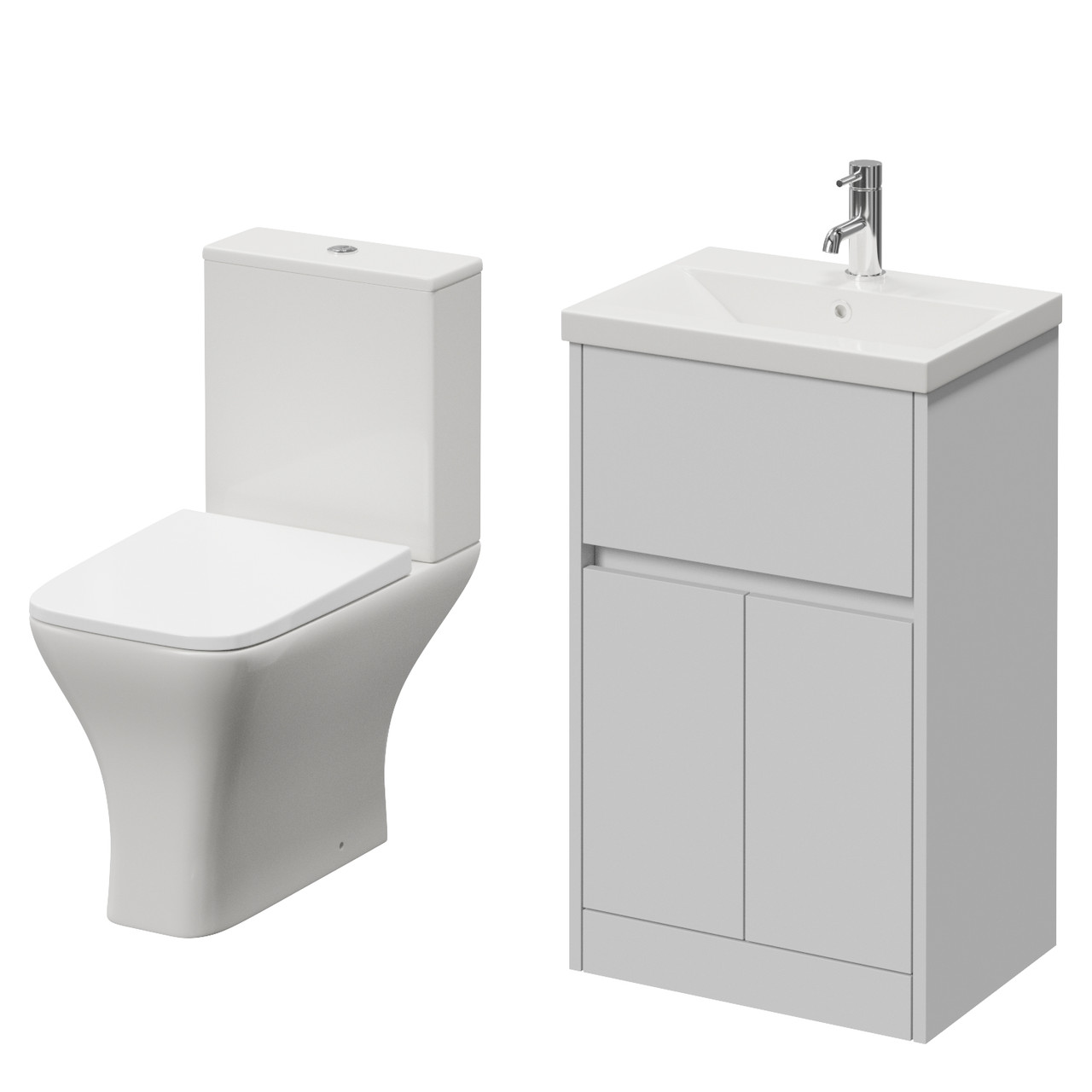 Montego 2 Door 1 Drawer Vanity Unit and Kingston Toilet Suite with Glide Basin