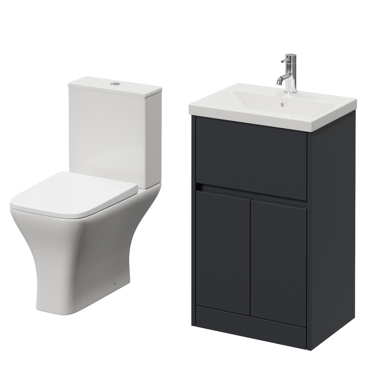 Montego 2 Door 1 Drawer Vanity Unit and Kingston Toilet Suite with Glide Basin