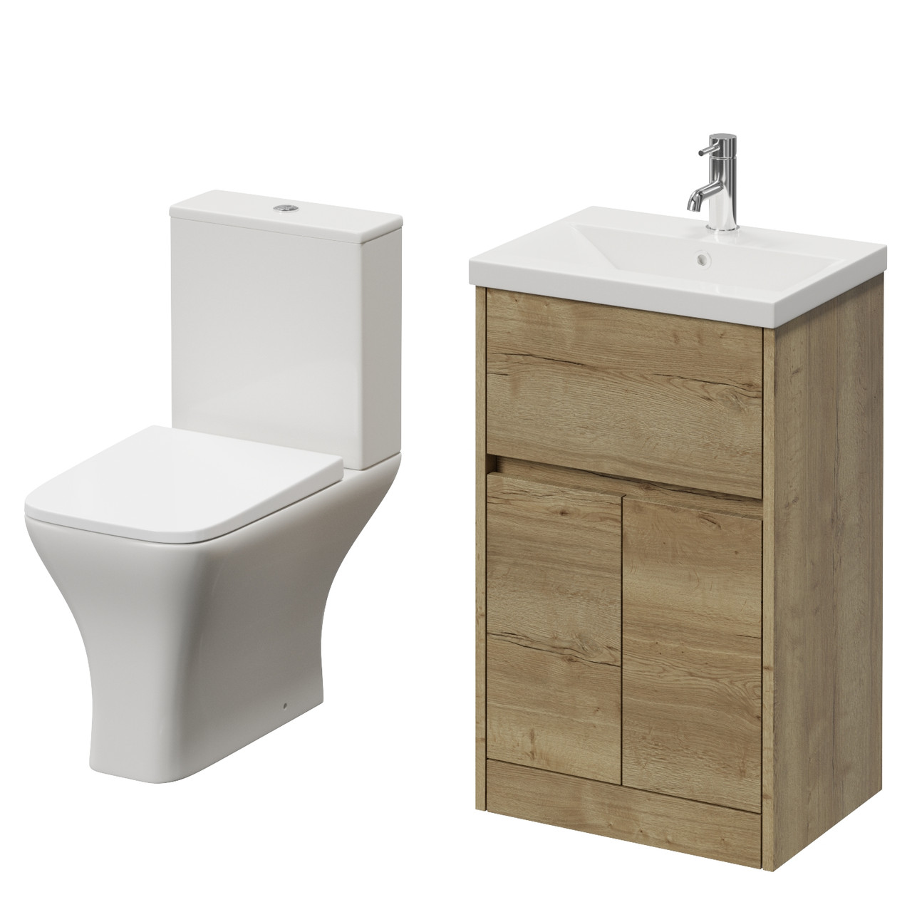 Montego 2 Door 1 Drawer Vanity Unit and Kingston Toilet Suite with Glide Basin