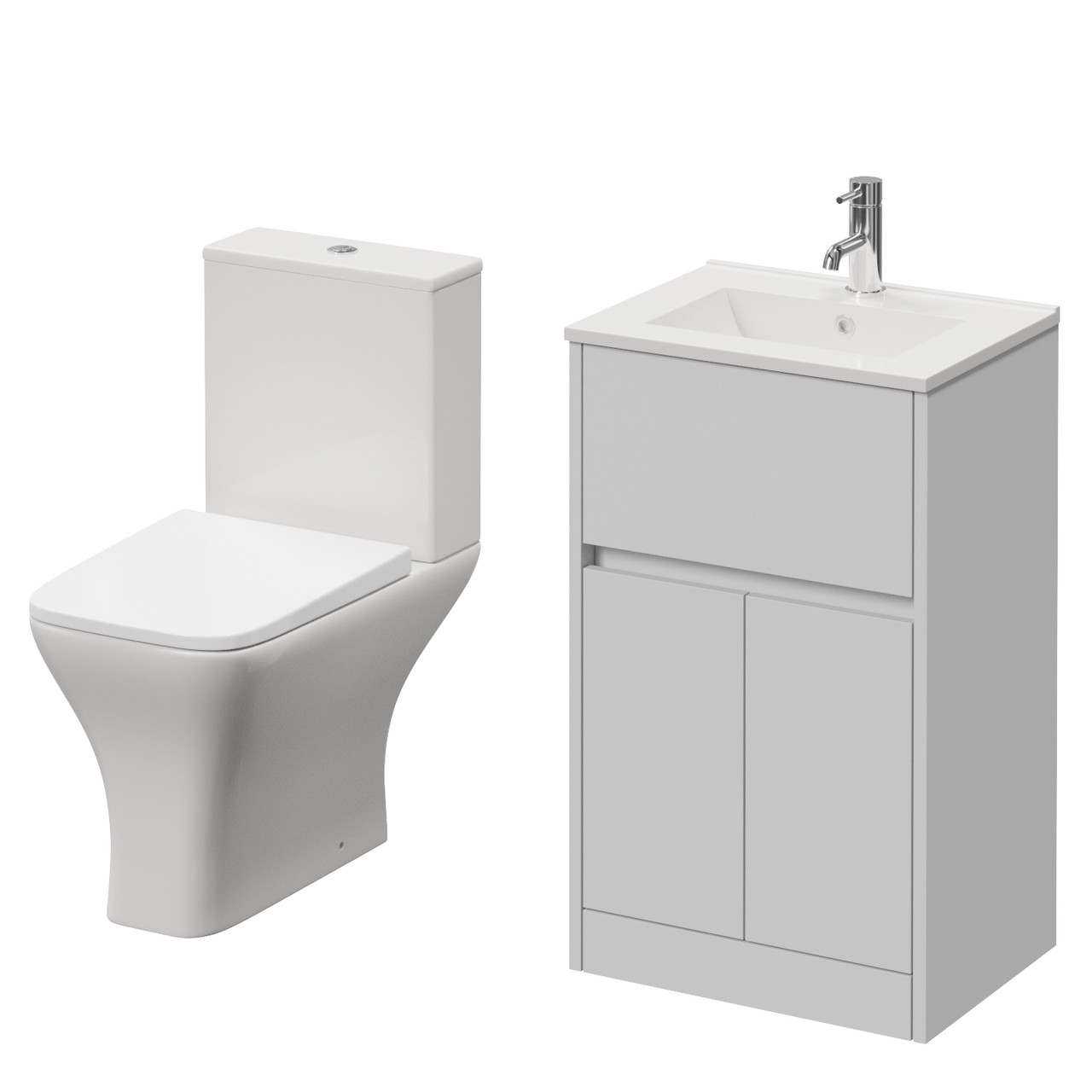 Montego 2 Door 1 Drawer Vanity Unit and Kingston Toilet Suite with Angel Basin