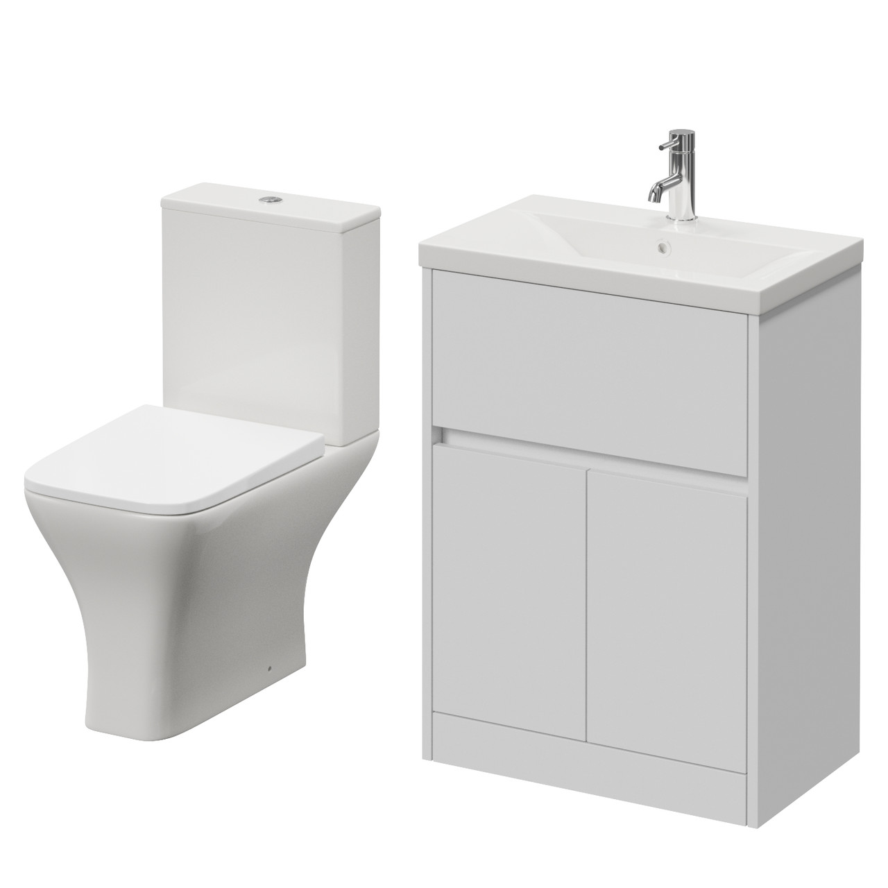 Montego 2 Door 1 Drawer Vanity Unit and Kingston Toilet Suite with Glide Basin