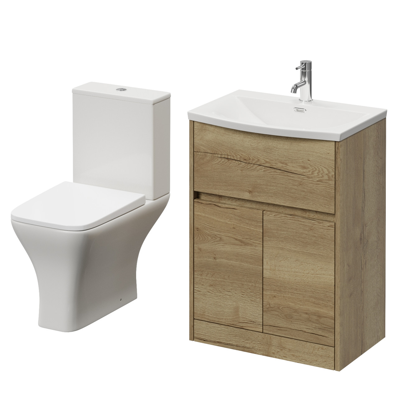 Montego 2 Door 1 Drawer Vanity Unit and Kingston Toilet Suite with Arc Basin