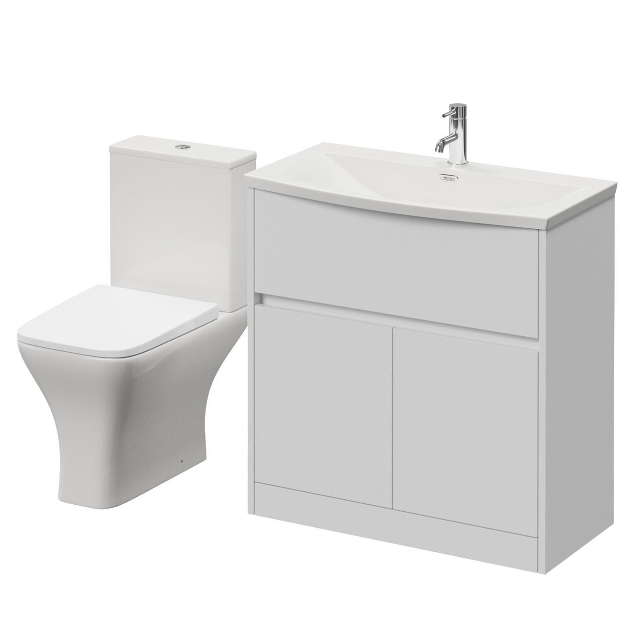 Montego 2 Door 1 Drawer Vanity Unit and Kingston Toilet Suite with Arc Basin