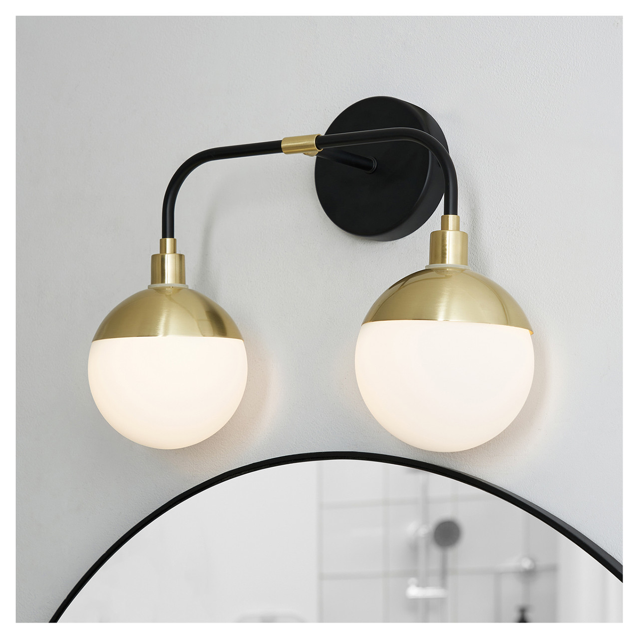 Forum Spa Lille and Brass 2 Light Bathroom Wall Light