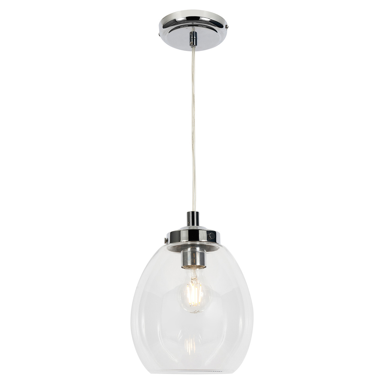 Forum Spa Bryn Clear Glass Bathroom Ceiling Pendant