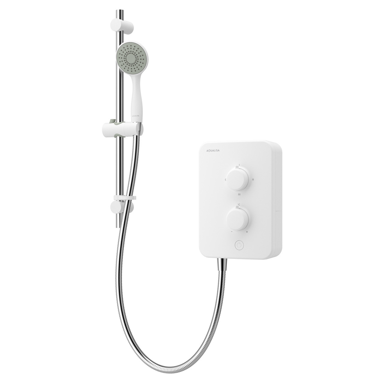 Aqualisa E1 Gloss Electric Shower with Single Mode Handset 9.5kW in White