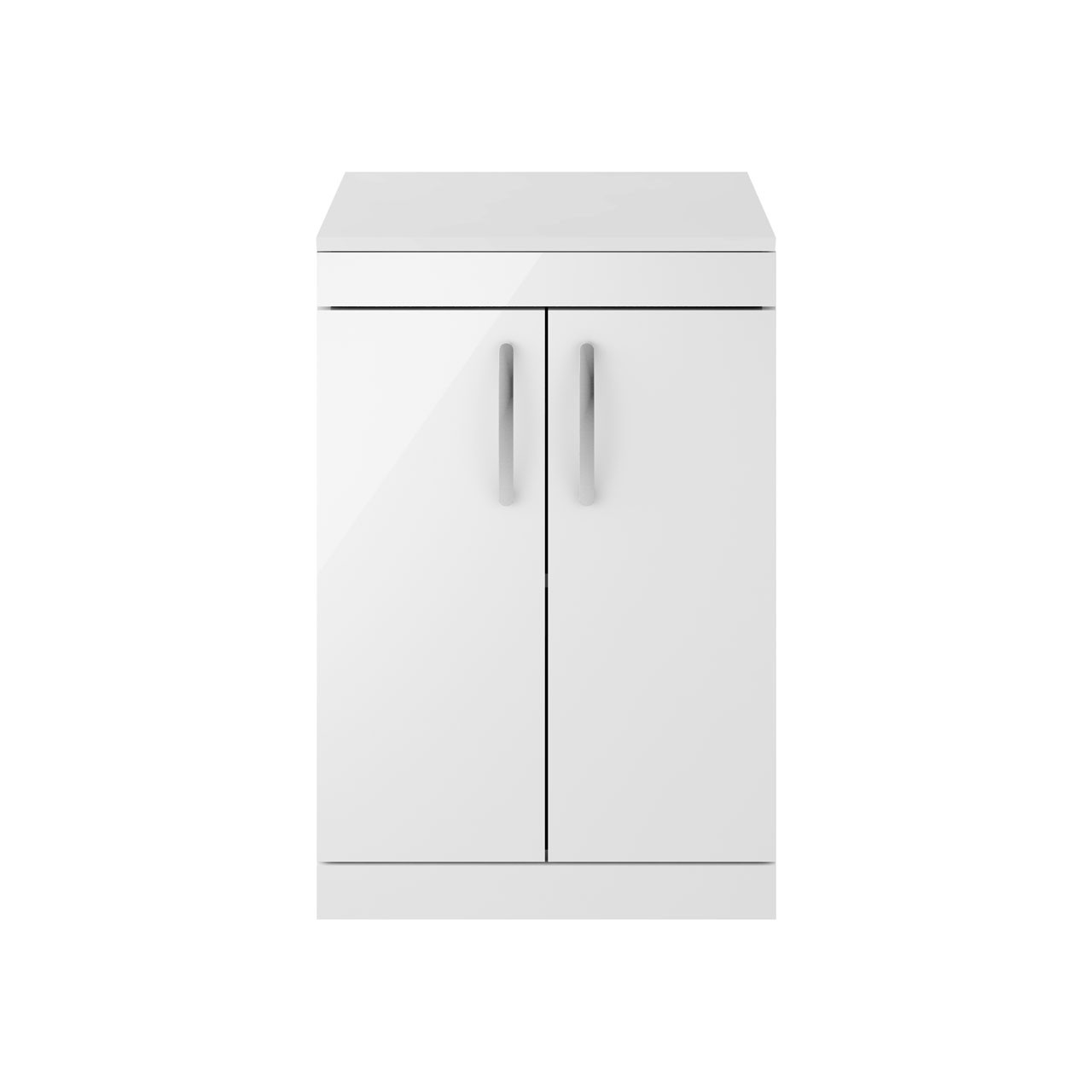 Nuie Gloss White Athena 2 Door Vanity Unit With Worktop | | Mdf | 600Mm