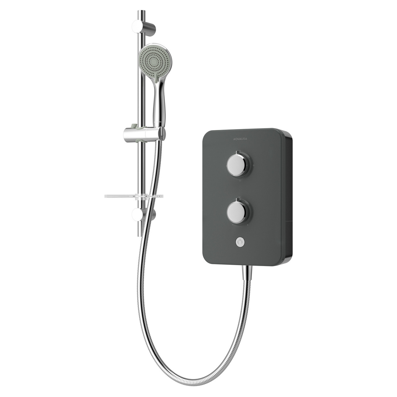 Aqualisa E2 Satin Electric Shower with 3 Mode Handset 8.5kW Multi-Fit in Grey