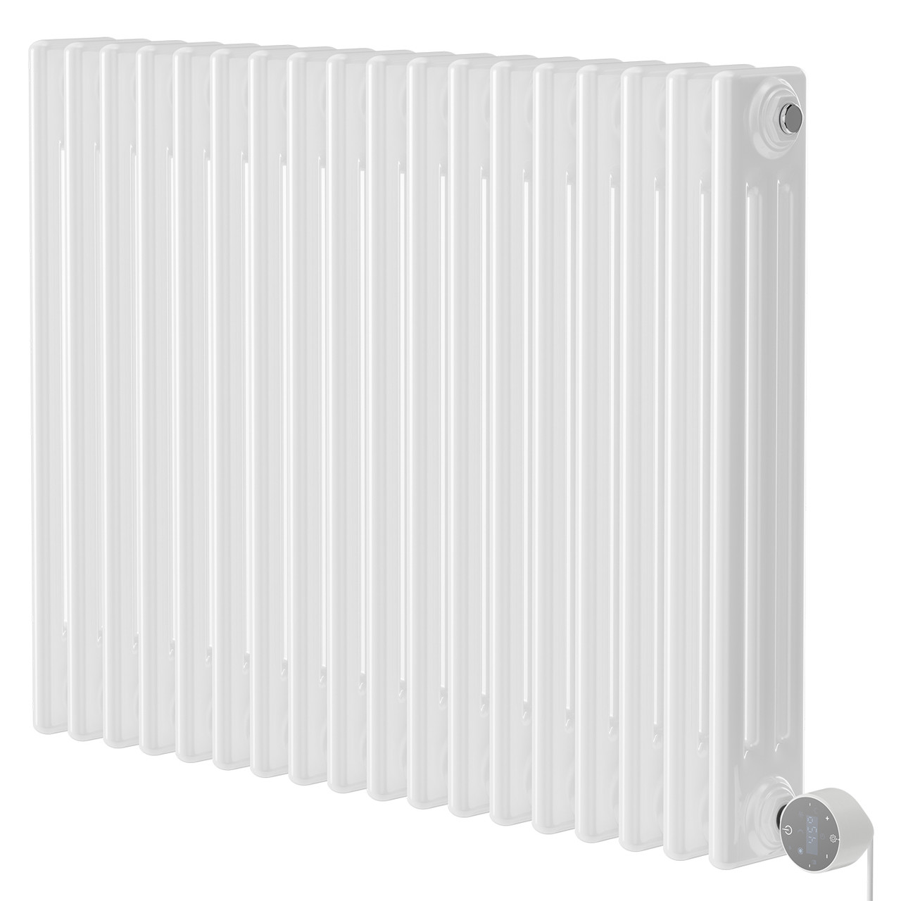 Colosseum White Horizontal Wifi Thermostatic Electric Triple Column Radiator