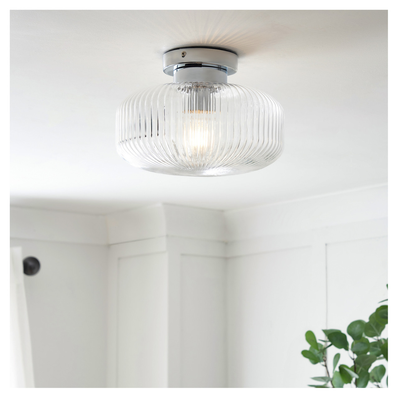 Forum Spa Scala Ribbed Flush Bathroom Light