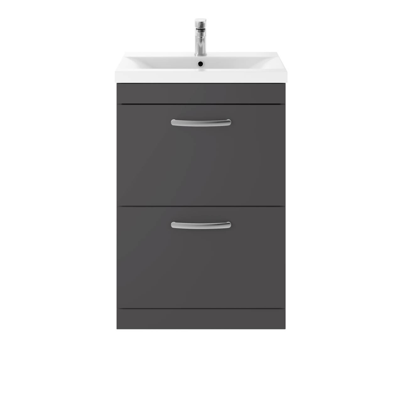 Nuie Athena 2 Drawer Vanity Unit and Mid Edge Ceramic Basin