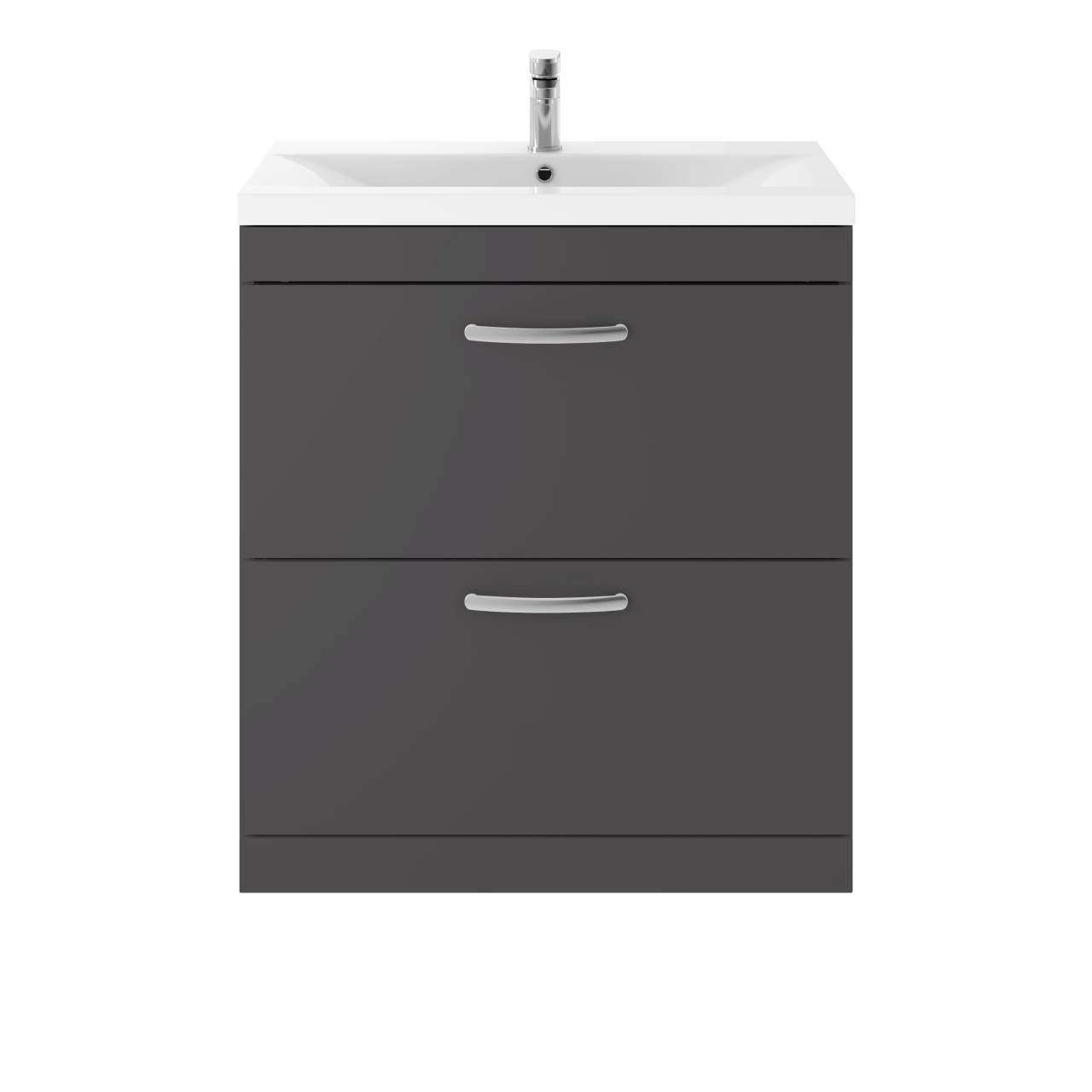 Nuie Athena 2 Drawer Vanity Unit and Mid Edge Ceramic Basin