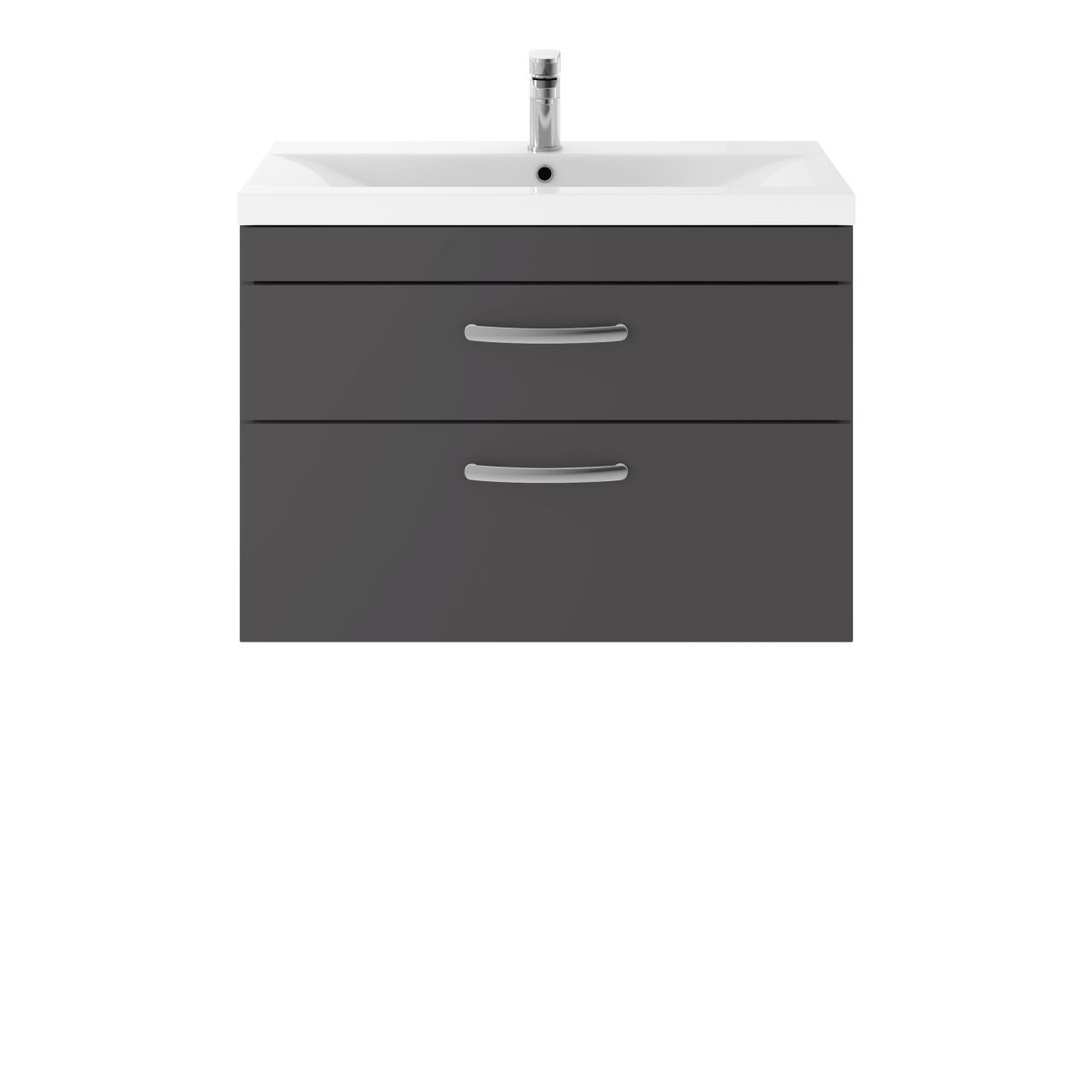 Nuie Athena Wall Hung 2 Drawer Vanity Unit and Thin Edge Ceramic Basin