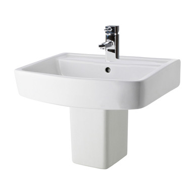 Nuie White Bliss Basin And Semi Pedestal | | Ceramic | 520Mm