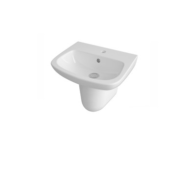 Nuie White Ambrose Basin And Semi Pedestal | | Ceramic | 500Mm