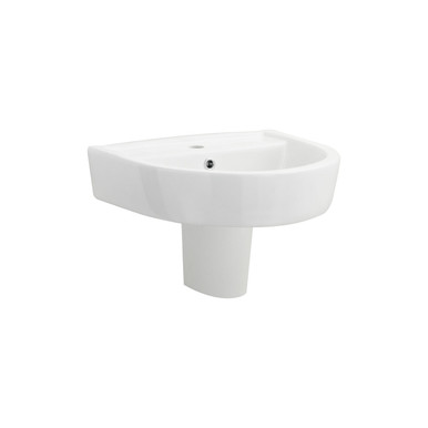 Nuie White Provost Basin And Semi Pedestal | | Ceramic | 520Mm