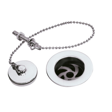 Nuie Stainless Steel Basin Waste With Plug And Ball Chain | | Brass | 60Mm X 60Mm X 88Mm Size 5