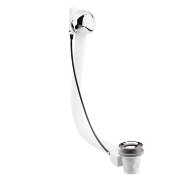 Nuie Chrome Pop-Up Bath Waste With Overflow | | Brass | 74Mm X 293Mm X 373Mm