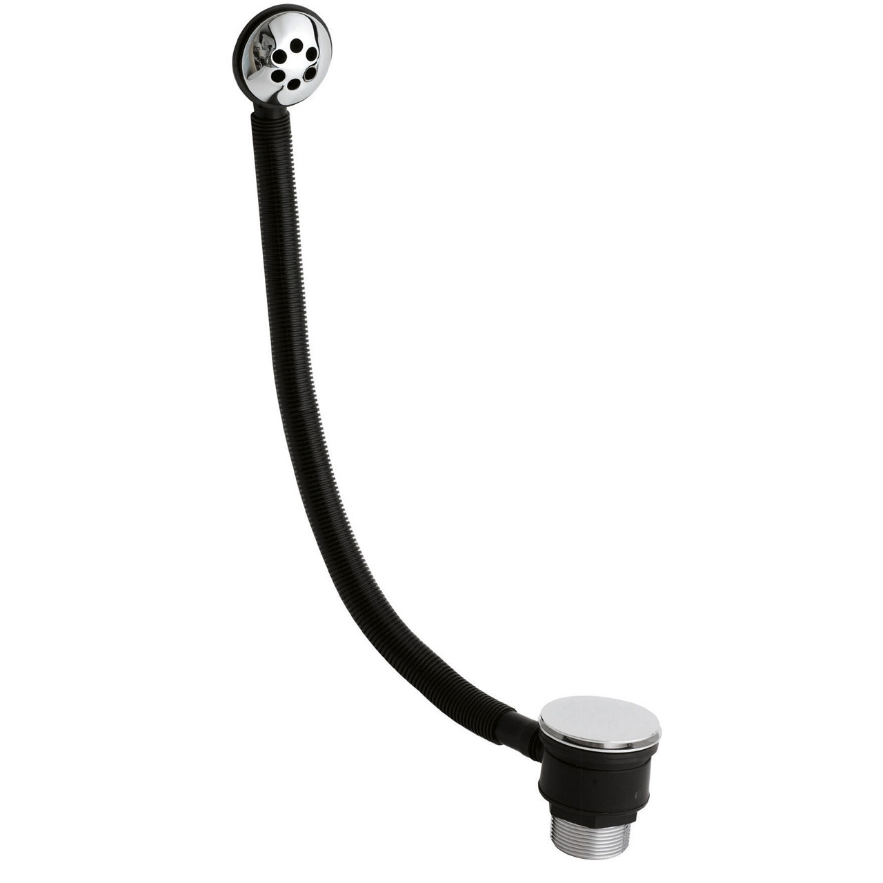 Nuie Chrome Push Button Bath Waste With Overflow | | Brass | 70Mm X 80Mm X 70Mm
