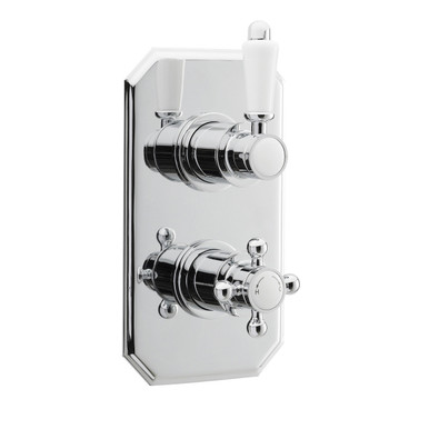 Nuie Chrome Victorian Twin Concealed Thermostatic Shower Valve | | Brass | 120Mm X 210Mm X 135Mm