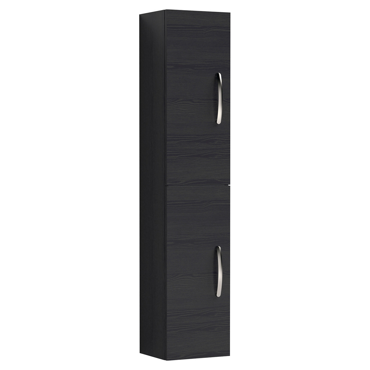 Nuie Charcoal Black Athena Woodgrain 2 Door Tall Wall Hung Storage Unit | | Mdf | 300Mm