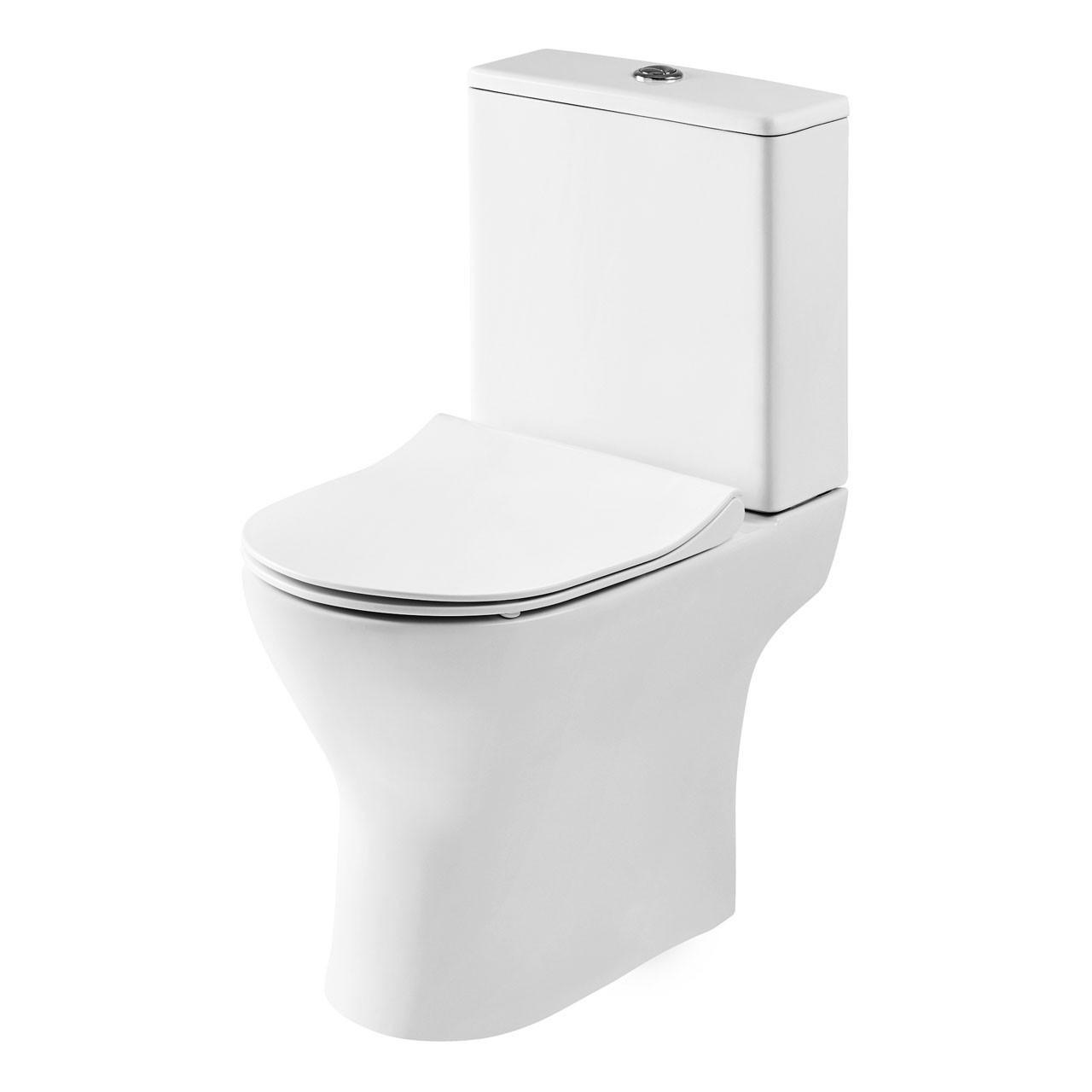 Nuie Freya Round Short Projection Toilet Pan with Cistern and Soft Close Toilet Seat