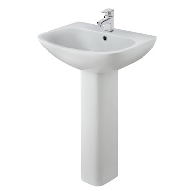Nuie White Ava Basin And Full Pedestal | | Vitreous China | 545Mm
