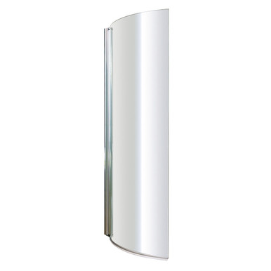 Nuie Chrome Pacific Curved P Shape Shower Bath Screen | | Glass/Aluminium | 720Mm