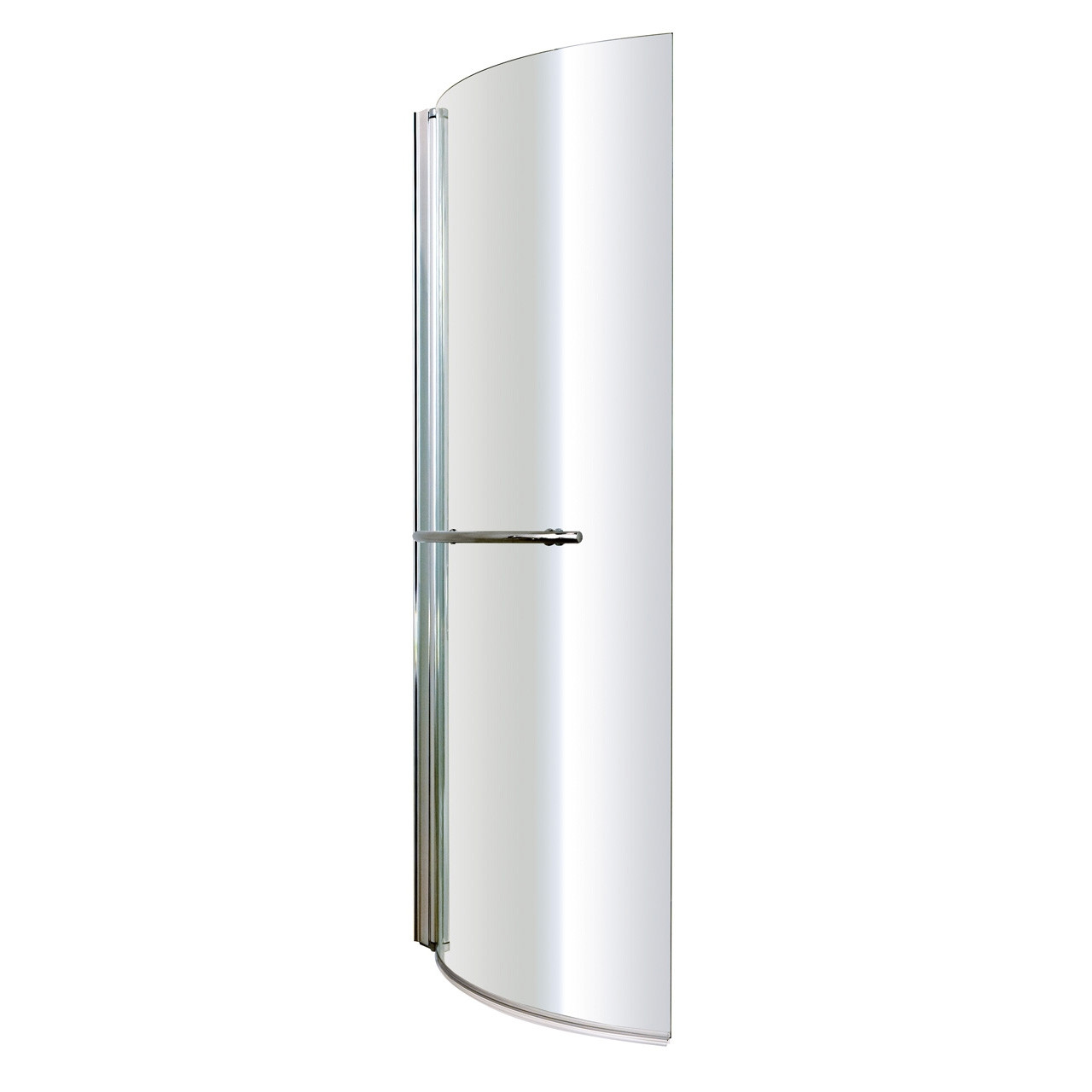Nuie Chrome Pacific Curved P Shape Shower Bath Screen With Towel Rail | | Glass/Aluminium | 720Mm