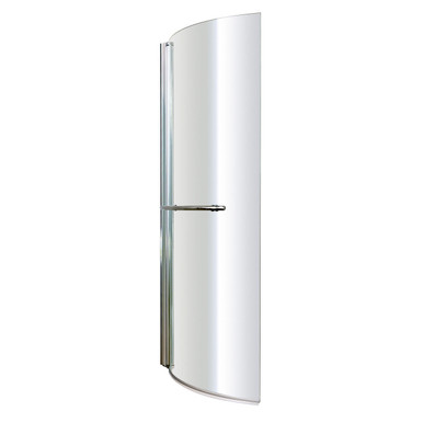 Nuie Chrome Pacific Curved P Shape Shower Bath Screen With Towel Rail | | Glass/Aluminium | 720Mm