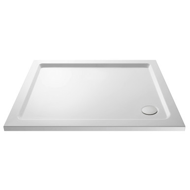Nuie White Rectangular Shower Tray With Corner Waste | | Plastic/Stone Resin | 900Mm X 800Mm
