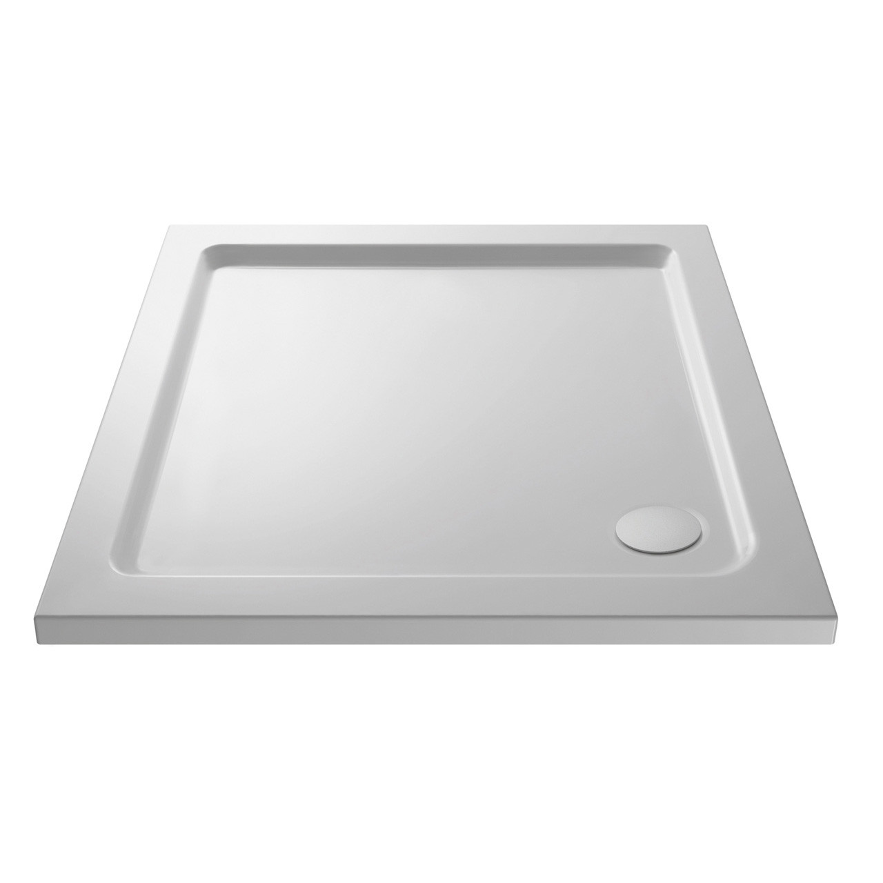 Nuie White Square Shower Tray With Corner Waste | | Acrylic/Stone Resin | 1000Mm X 1000Mm