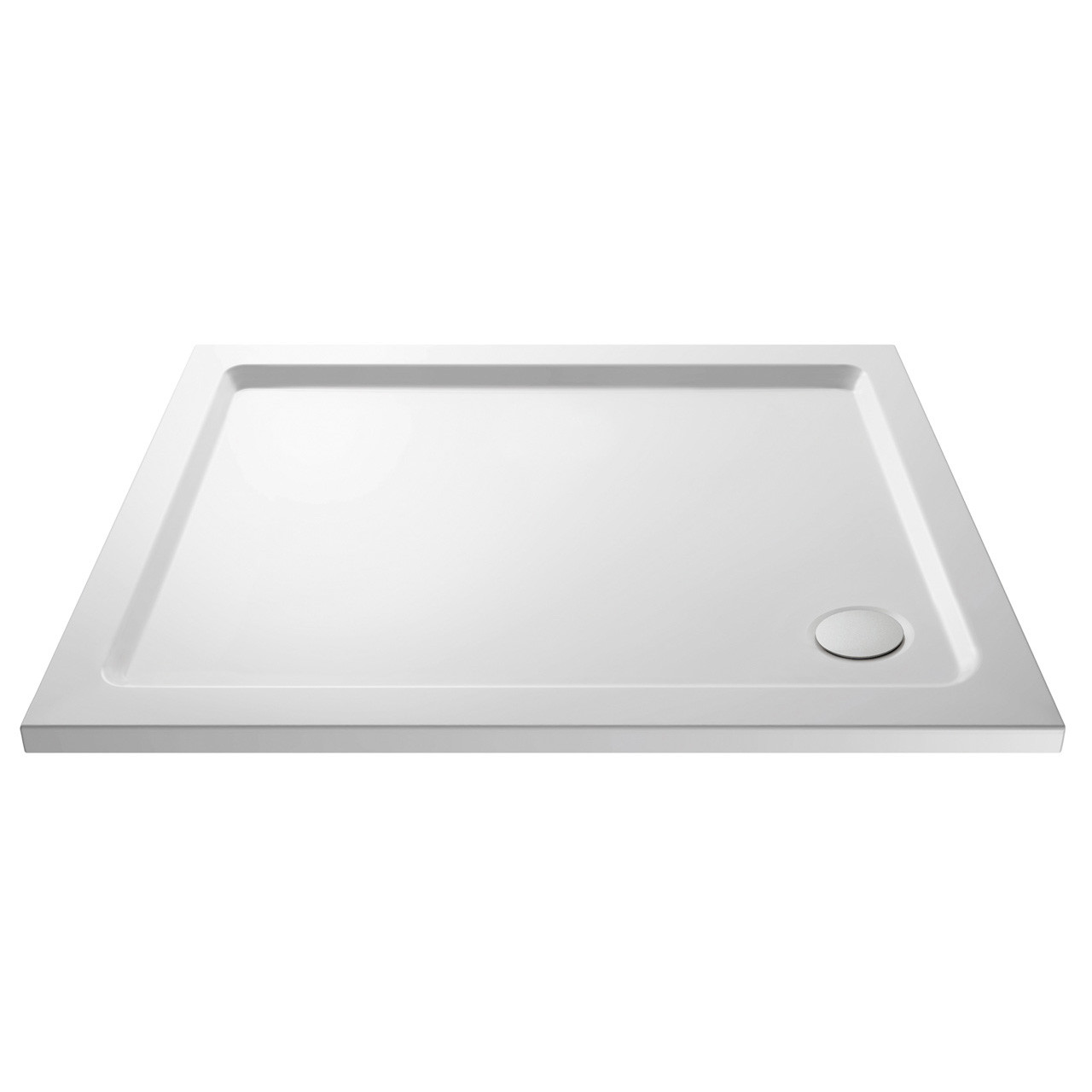 Nuie White Rectangular Shower Tray With Corner Waste | | Acrylic/Stone Resin | 1100Mm X 800Mm