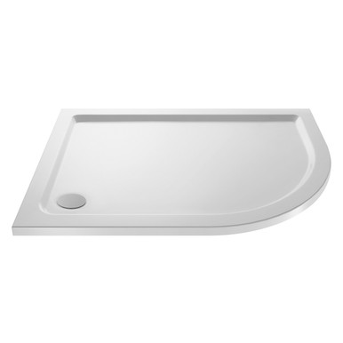 Nuie White Right Hand Offset Quadrant Shower Tray | | Acrylic/Stone Resin | 1200Mm X 800Mm