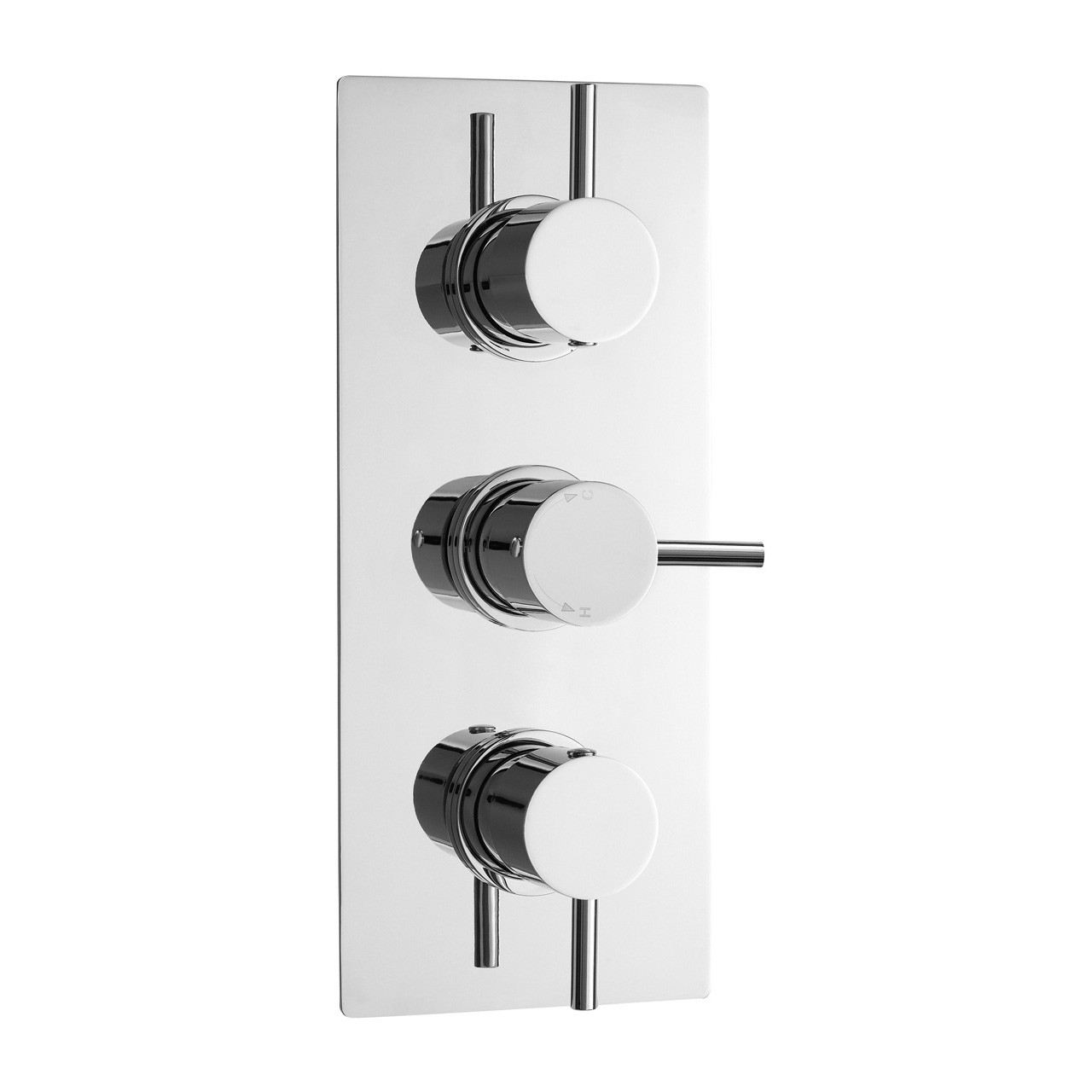 Nuie Round Concealed Triple Thermostatic Shower Valve with 2 Outlet