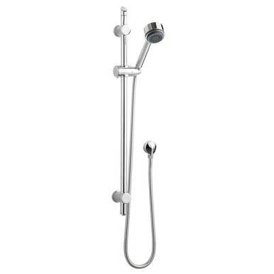 Nuie Chrome Shower Slide Rail Kit With Round Handset | | Brass | 140Mm X 740Mm X 76Mm