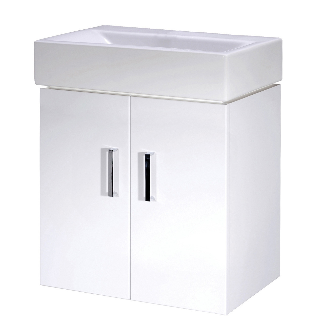 Nuie Gloss White Mayford Wall Hung 2 Door Vanity Unit And Basin | | Mdf | 450Mm