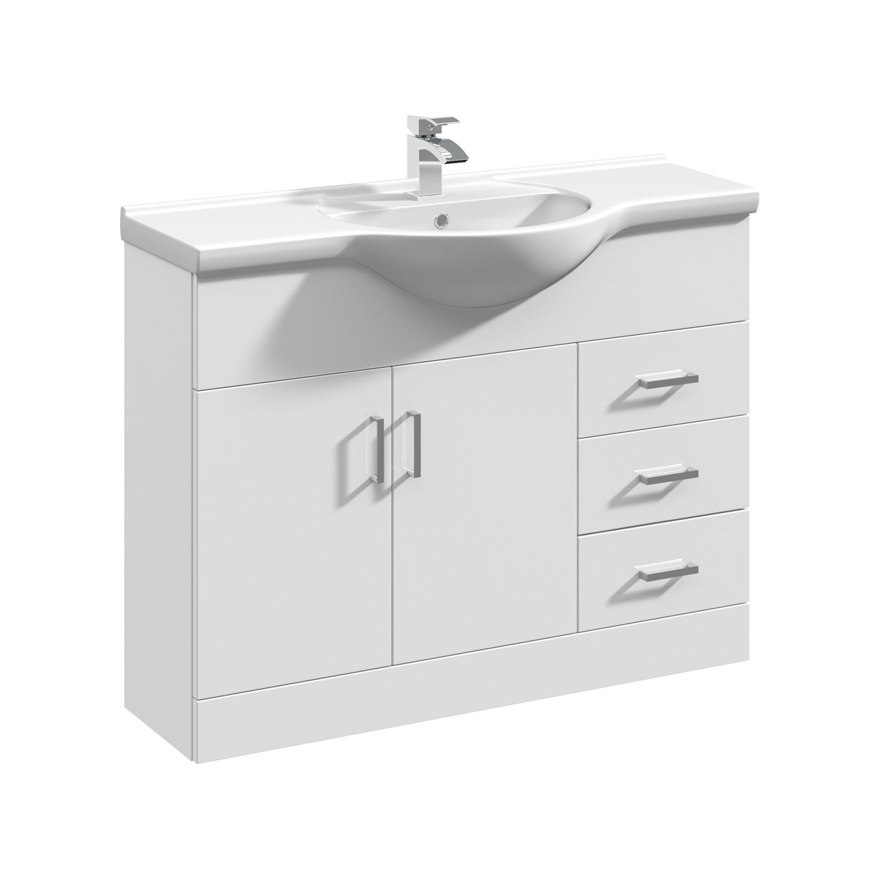 Nuie Mayford Vanity Unit and Curved Ceramic Basin