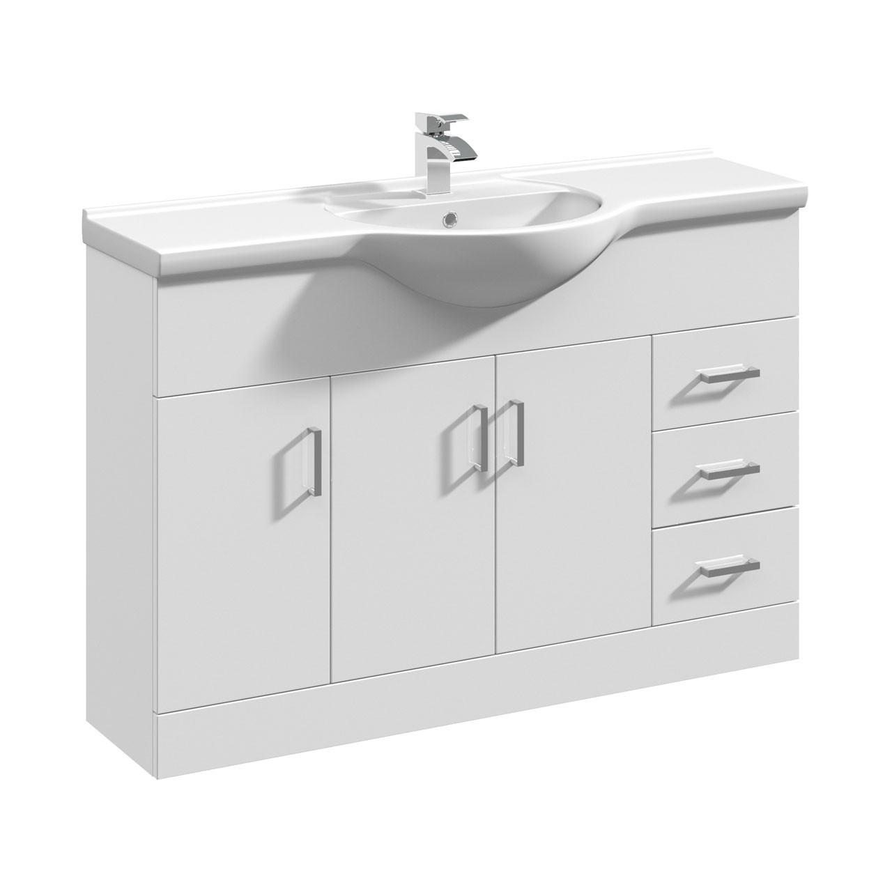 Nuie Mayford Vanity Unit and Curved Ceramic Basin
