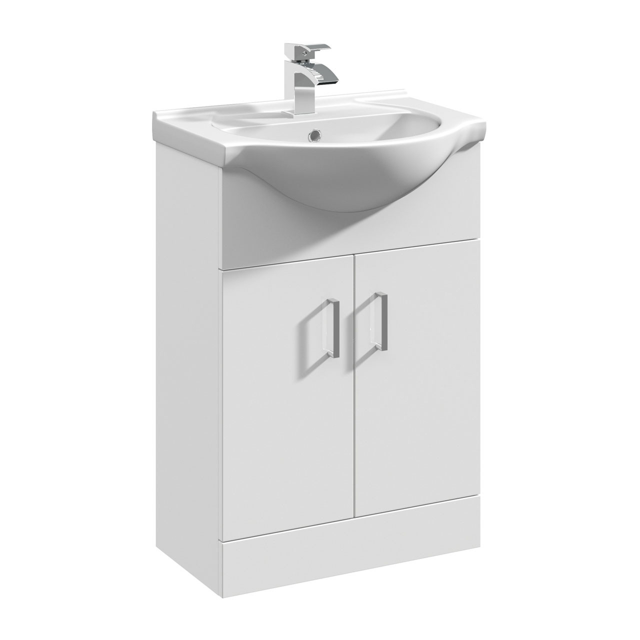 Nuie Gloss White Mayford Vanity Unit And Curved Ceramic Basin | | Mdf | 550Mm