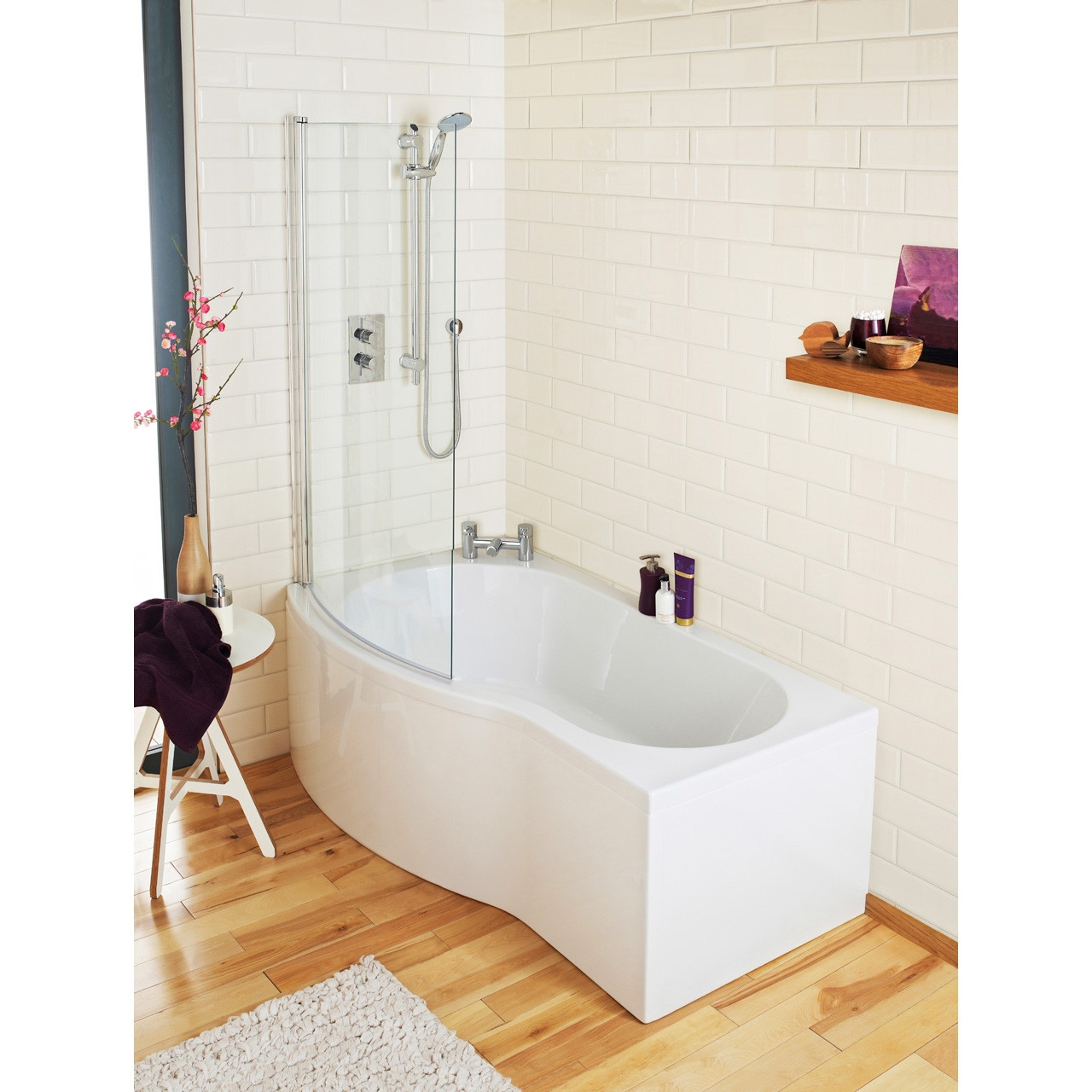 Nuie White B Shape Front Bath Panel | | Plastic | 1500Mm