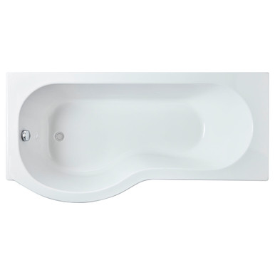 Nuie White Left Hand P Shape Shower Bath | | Acrylic | 1700Mm X 850Mm