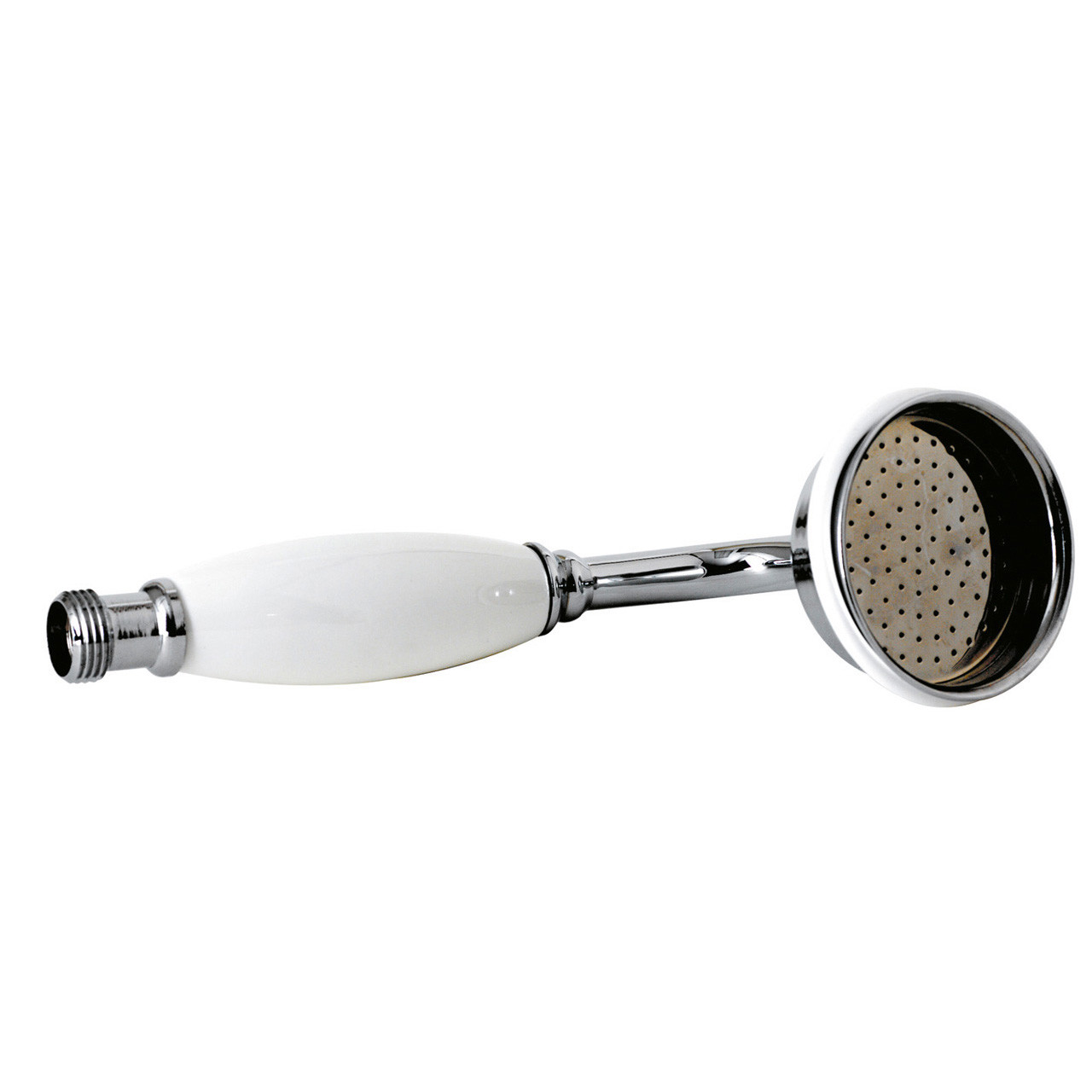 Old London and White Handle Large Shower Handset