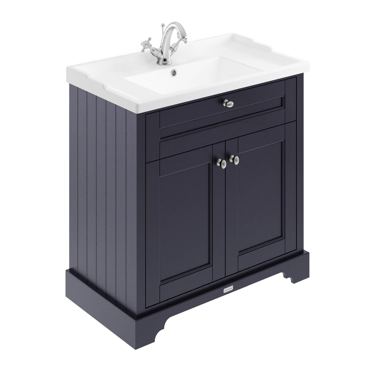 Old London Twilight Blue Woodgrain 2 Door Vanity Unit And Edwardian Basin | | Mdf | 800Mm