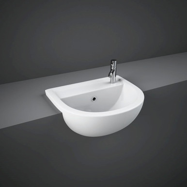 RAK Ceramics Compact Semi Recessed Basin with 2 Tap Holes, alternate view 3