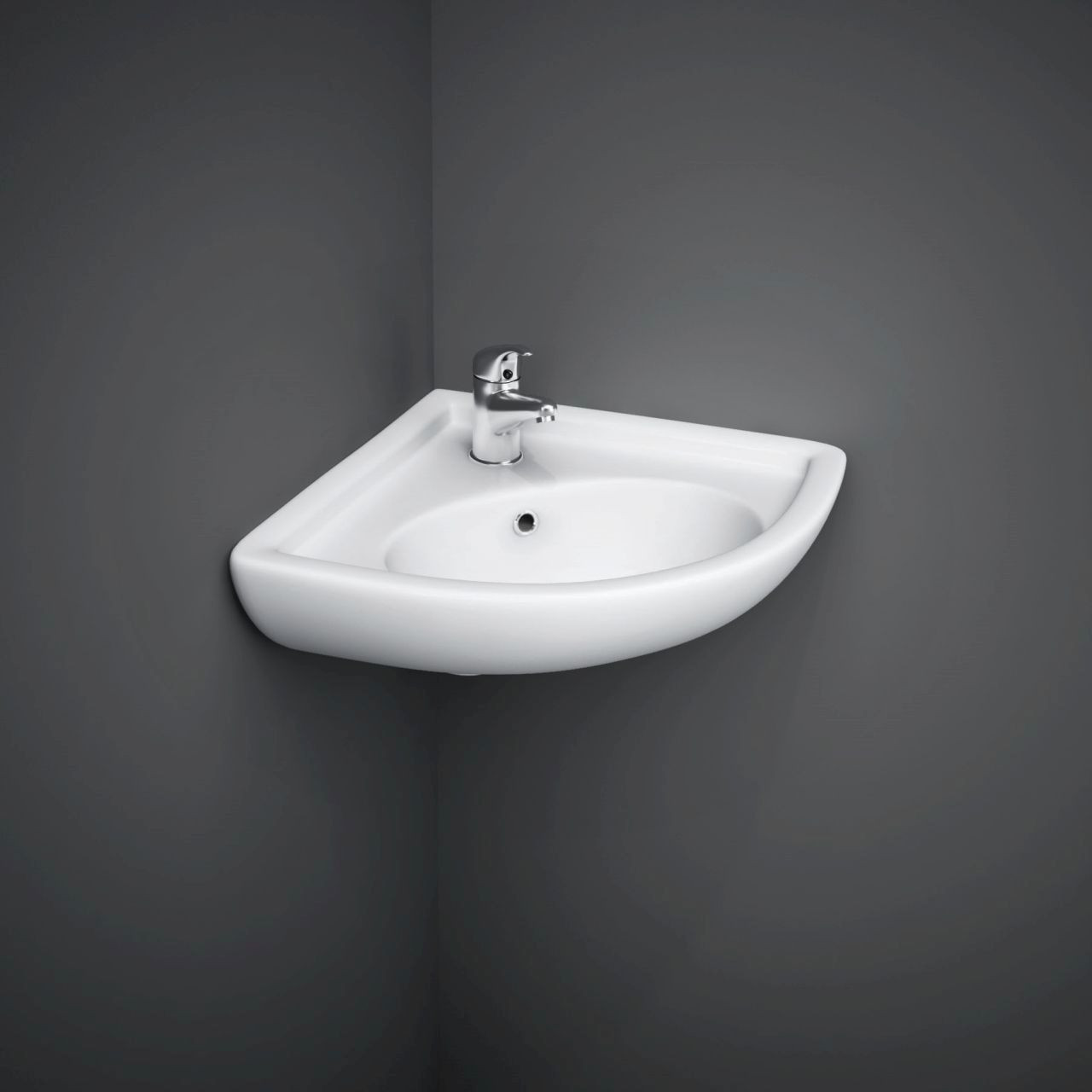 RAK Ceramics Compact Corner Basin with 1 Tap Hole